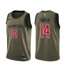 Men Washington Wizards Ish Smith Swingman Green Salute to Service Basketball Jersey