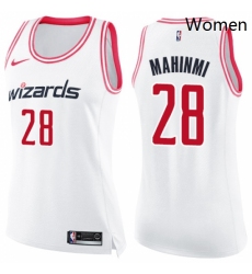 Womens Nike Washington Wizards 28 Ian Mahinmi Swingman WhitePink Fashion NBA Jersey 