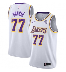 Men Los Angeles Lakers 77 Luka Don u010Di u0107 White 2025 Association Edition Stitched Basketball Jersey