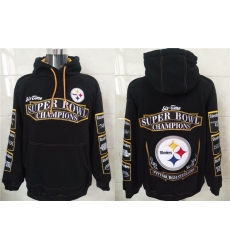Men Pittsburgh Steelers Six Times Super Bowl Champion Black Stitched Hoodie