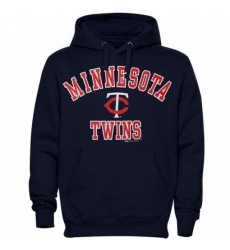 Men MLB Minnesota Twins Stitches Fastball Fleece Pullover Hoodie Navy Blue