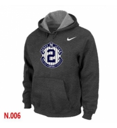 MLB Men Nike New York Yankees 2 Derek Jeter Pullover Hoodie Dark Grey