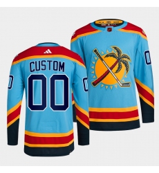 Men Women Youth Florida Panthers Custom Blue 2022 Reverse Retro Stitched Jersey