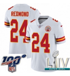 2020 Super Bowl LIV Youth Nike Kansas City Chiefs #24 Will Redmond White Vapor Untouchable Limited Player NFL Jersey