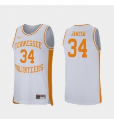 Men Tennessee Volunteers Brock Jancek White Retro Performance College Basketball Jersey