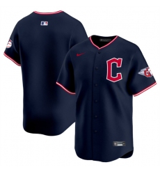 Men Cleveland Guardians Blank Navy 2025 Alternate Limited Stitched Baseball Jersey