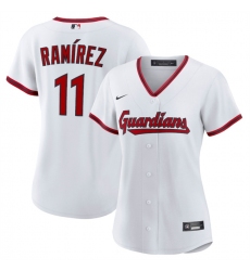 Women Cleveland Guardians 11 Jos E9 Ram EDrez White Cool Base Stitched Baseball Jersey 28Run Small 29