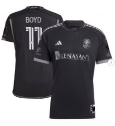 Mens Nashville SC Tyler Boyd adidas Black 2024 Man In Black Kit Authentic Player Jersey