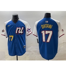 Men National League 17 Shohei Ohtani Blue Alternate 2025 All Star Edition Limited Stitched Baseball Jersey