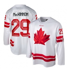 Men Canada Hockey 29 Nathan MacKinnon White 2026 Stitched Hockey Jersey
