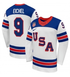 Men USA 9 Jack Eichel White 2026 Stitched Jersey